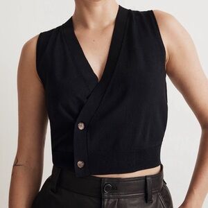 NWT! Madewell Cropped Sweater Vest - Slim Fit, Waist Length, Size Medium